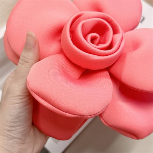 Image of Chunky Fabric Flower Brooch Pin for Women Girls Fashion Dainty Layered Rose Camellia Flowers Corsage Boutonniere Brooches Lapel Pins Elegant Wedding Holiday Party Dress Accessories Jewelry