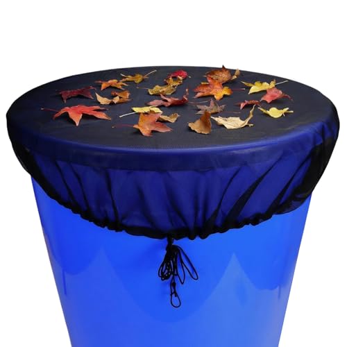 38.5 Inch Mesh Cover for Rain Barrel Black Rain Barrels Net Cover Water Collection Bucket Screen Covers to Keep Leaves Debris Out