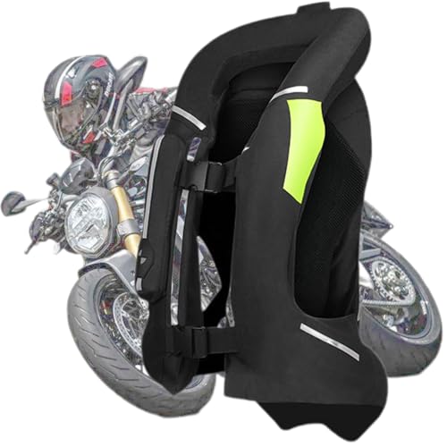 GDNKP Chaleco Airbag Moto,Profesional Ajustable Motocross Reflectantes Homologado Reutilizable Hipica Chaqueta Resistente A Caídasequipo para Conducir Motocicletas,Negro,XL