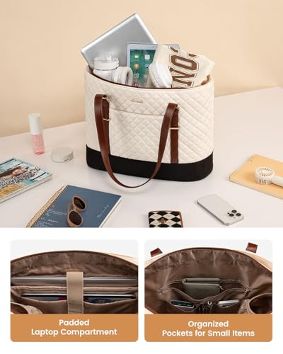 LOVEVOOK Laptop Bag for Women, 15.6 Inch Work Tote Computer Bag With Large Cup Holder, Lightweight Large Laptop Briefcase for Travel, Bussiness, Teacher4