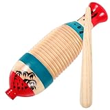 Toyvian 2 ensembles Set de Guiros Bois Forme Poisson pour Débutants Instrument de Percuss...