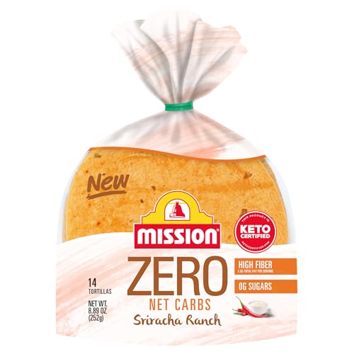Mission Zero Net Carbs Sriracha Ranch Flour Tortillas, Street Tacos Size, 14 Count