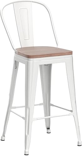 Miniatura 5 de Alunaune Juego de 4 taburetes de bar giratorios de metal de 26 pulgadas, taburetes de bar de altura de mostrador, sillas de comedor industriales con