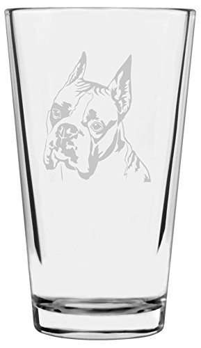 Boxer Custom Personalized Dog Themed Etched All Purpose 16oz Pint Glass