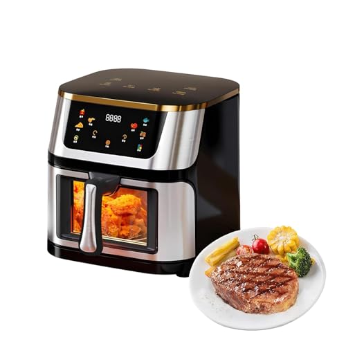 DigitaLe Airfryer 10L Met Glazen Mand En Kijkvenster, 8-in-1 Airfryer Oven, Airfryer Voor Friet En Snacks, Timer & TemperatuurregeLing, Hoog Vermogen 1400W