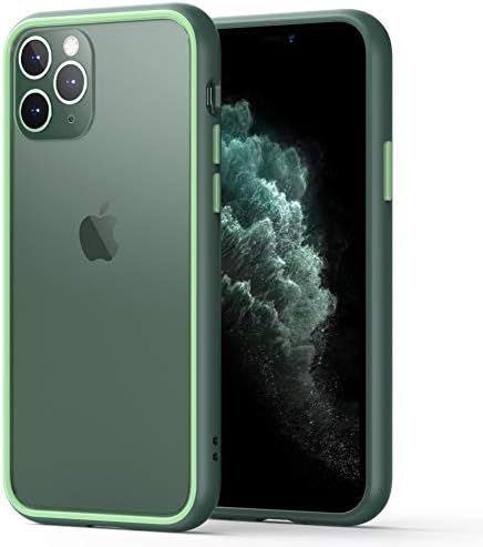 MKOAWA Slim Fit for iPhone 11 Pro Case 5.8 Inch, Clear Anti-Scratch Hard PC Back with Soft Edges, Shockproof Protective Case Cover for Apple iPhone 11 Pro (2019) - Midnight Green