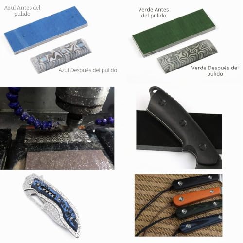 Miniatura 5 de Myiw G10 Manejar Material, Knifemakers Supply Custom Diy Tool De Micarta Knife Handle Material Losa,Pack De 2 Piezas Verde. Negro
