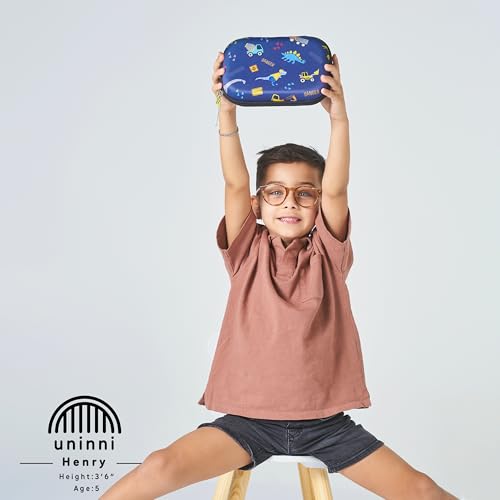 Image of uninni Pencil Case Large Capacity Water-Resistant Polyester Removeable Dividers Organize School Supplies Colorful Designs Great for Kids, Back to School (Construction Truck Dino)