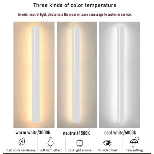 Applique murale extérieure LED dimmable IP65 de 30cm avec télécommande