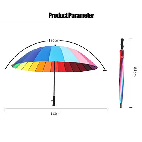 ANWUYANG San Parapluies Colorés Imperméables À l'eau, Coupe-Vent 24K Long Manche Parapluie, Femmes Arc-en-Parapluie Pluie, Cadre Solide, 2-3 Personnes des Mesures D'adaptation – vue 3