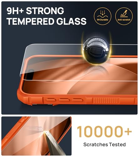 Image of SSLOTSCASE for iPhone 17 Pro Max Case with 2X Screen Protector, Orange