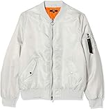 bomberjacke grau damen Zickzack-Naht am Reißverschluss