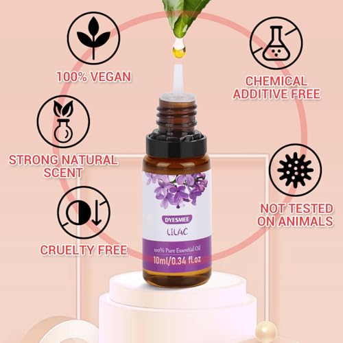DYESMEE Ätherische Öle Set, 8 x 10ml Aromatherapie Duftöl für Diffusor, Reines Natürliches Duftöl Geschenkset, Aromaöl für Luftbefeuchter, Massage, Wäsche, Seifenherstellung, Kerzenherstellung, Serie1