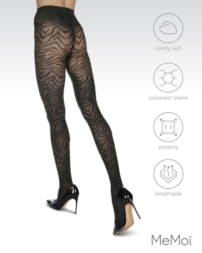 Image of MeMoi Women's Zebra Zen Opaque Nylon Tights