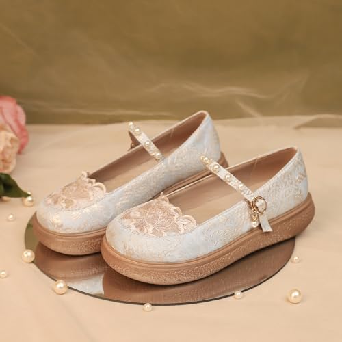 Asterisco Women Flat Pumps Mary Jane Mid Heel Shoes-240422, Size 1-103