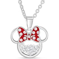 Disney Collar con colgante de Minnie Mouse chapado en plata con