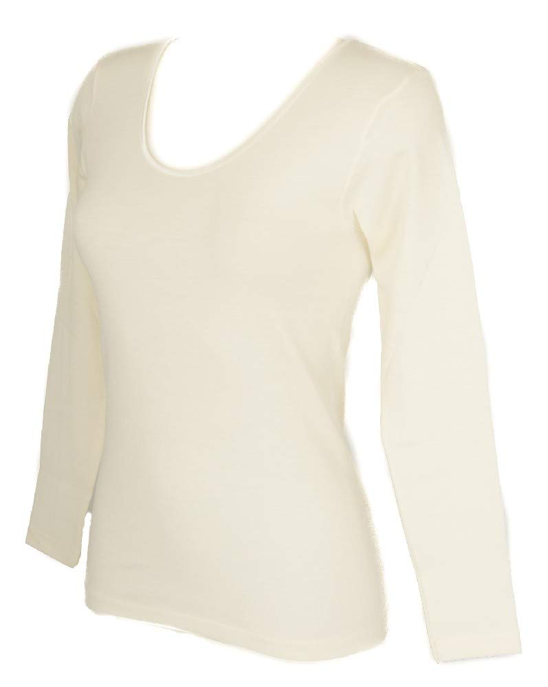 RAGNO Camiciola Donna Manica Lunga 85% Lana Merino e 15% Seta Articolo 074029