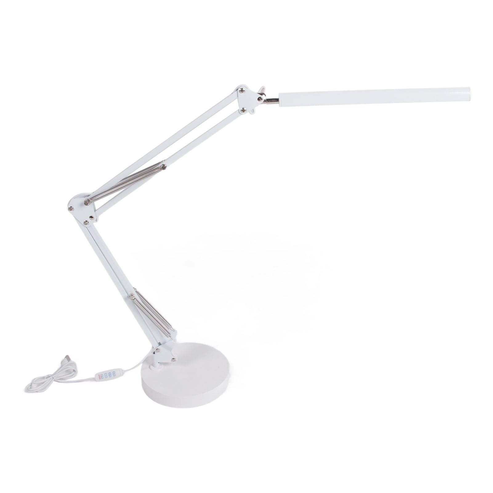 Lampka Biurka LED, Zacisk ramię Huśtawki z 3500-6000K USB Światło Odczytu do badań Biurowych z 10 Poziomami Jasności 3 Tryby Oświetlenia (WHITE)