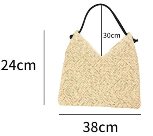Image of Woven Hobo Bag for Women Straw Beach Tote Handbag Stylish Shoulder Bag Large Capacity Purse for Travel Vacation