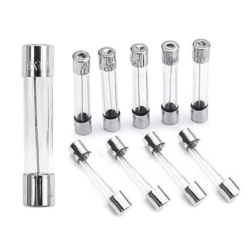 Fast Blow Fuse F5AL250V 6x30mm Pack of 10 Glass Fuse 5A 5Amp 250V Glass Fuses 0.24x1.18 Inch