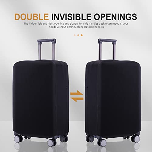 Travel Luggage Cover Suitcase Protector Scratch-Resistant Fit 19-31 Inch Suitcase, Not Included Suitcase (Black, S(19-21inch))2