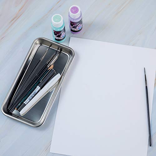 4 Pack Small Surgical Tray, Guctop 201 Stainless Steel Tray With Seamless Trays And Moderate Edge Height For Lab Dental Tattoo Piercing Instruments Organizer #TOP5