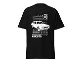 peugeot ancienne decapotable 100% coton SISIDSI DSGN Voiture Classique 504 Automobile Rétro Design Amoureux Auto Hommes Femmes T-Shirt Humour Anniversaire