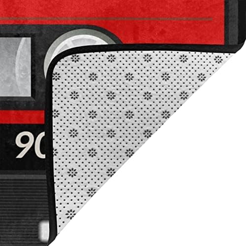 Miniatura 4 de keepcute Alfombra antideslizante de cinta de casete de audio para dormitorio, sala de estar, dormitorio, oficina, decoración del hogar, 2 x 3 pies