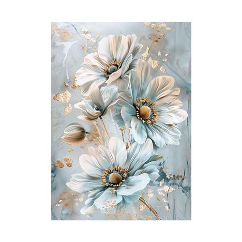 Tableau décoration 70x100cm sans cadre fleurs abstraites pour grand mur