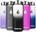 HYDRO CELL Stainless Steel Water Bottle with Straw & Wide Mouth Lids (40oz) - Keeps Liquids Perfectly Hot or Cold with Double Wall Vacuum Insulated Sweat Proof Sport Design (Black/White 40oz)