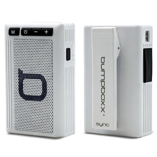 Bumpboxx Retro Pager Premium Bluetooth Speaker Waterproof Portable Wireless Mini Speaker with Loud Stereo Sound LED Flashlight Bluetooth 5.0 TF Card & USB MP3 Playback Hands-Free Calling White