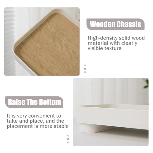 CECOMBINE Vanity Tray, Wooden Bathroom Storage Tray Toilet Tank Holder for Cosmetics Jewellery, Decorative with Base Perfumes, Soaps, Jewelry, Tableware - Cosy Home Interiors CECOMBINE Vanity Tray, Wooden Bathroom Storage Tray Toilet Tank Holder for Cosmetics Jewellery, Decorative with Base Perfumes, Soaps, Jewelry, Tableware - Image 2