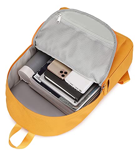 Abshoo Lightweight Casual Unisex Backpack For School Solid Color Boobags (Yellow) #TOP5