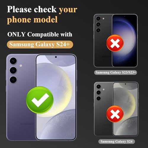 Image of Skinomi Camera Lens Protector Compatible with Samsung Galaxy S24 Plus [Anti-Scratch] Premium Tempered Glass Film Aluminum Alloy Lens Ring Cover- Titanium Purple