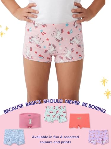 Image of mackly Girls Boxers (Pack of 3) - Cotton Boxer Shorts, Seamless Comfort, Mid Waist Boyshorts Panties