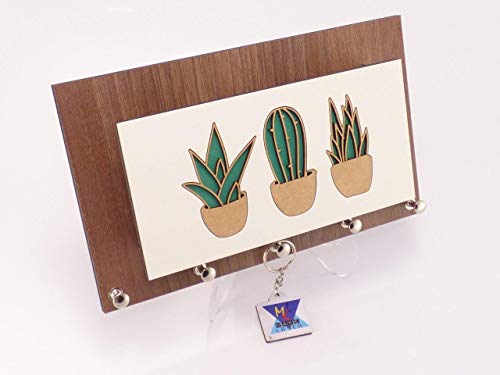 Porta Chaves e Cartas Cacto Madeirado Tabaco
