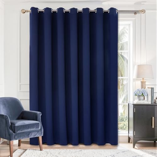 BGment 84-Inch Blackout Sliding Door Curtain Navy Blue