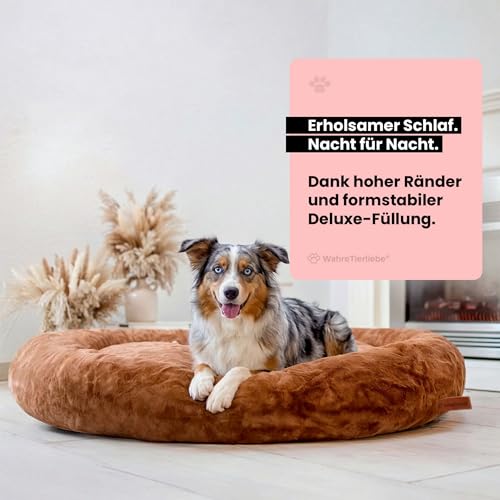 Wahre Tierliebe Orthopädisches Hundebett Deluxe für Kleine bis Große Hunde - Made in Germany - Waschbar & Formstabil - Flauschiges Hundekörbchen mit Hohem Rand für Sicherheit & Geborgenheit