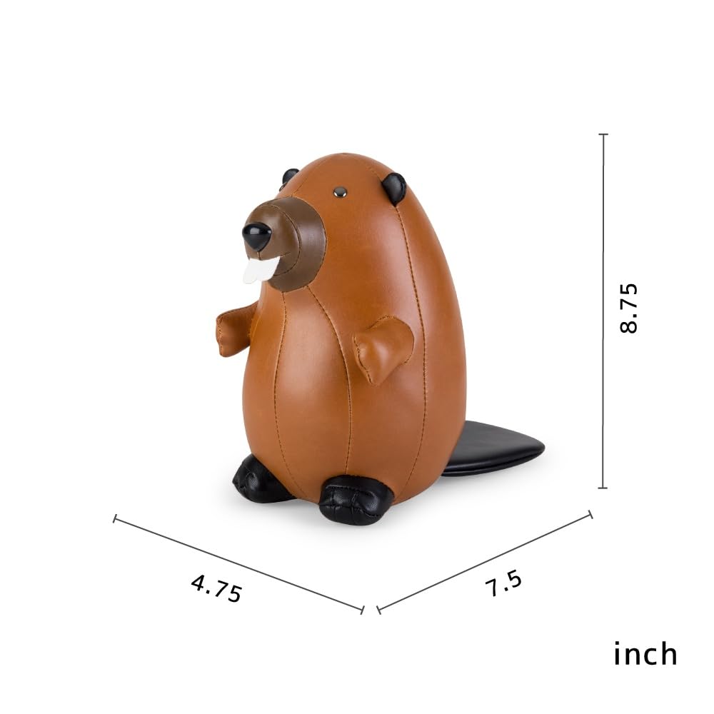 Amazon.com: zü​ny Zuny Bookend Beaver, Leather Bookends for