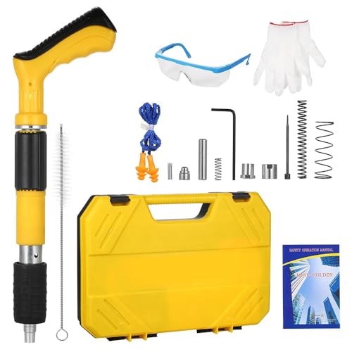 Nagelpistole aus Stahl, Nagelpistole, aus Stahl, Nietpistole, pneumatische Pistole für Stahl und Beton, leise, 5 Geschwindigkeiten, Wandbefestigungswerkzeug für Zementwand (gelb)
