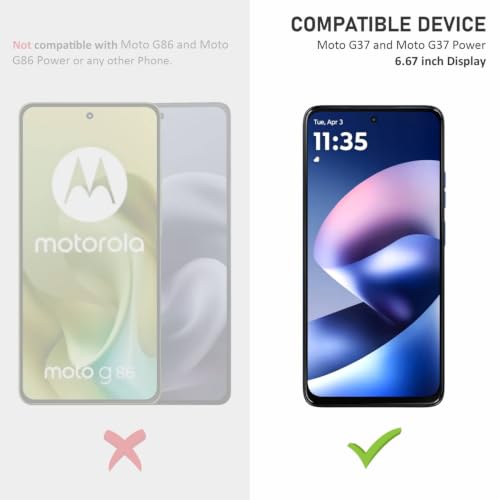 Image of SupCares Tempered Glass for Motorola G37 and Motorola G37 Power (6.67 Inch) With Installation Kit | 9H Edge to Edge Screen Protector | Black