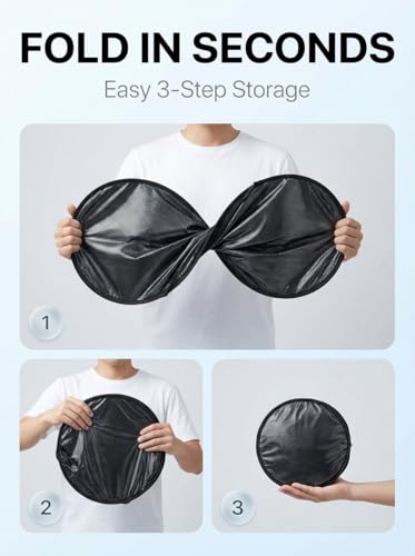 Image of Proadsy Windshield Sun Shade Custom Fit Honda Accord 2023-2026 Ice Crystal Black Front Window Sunshade UV and Heat Blocker Foldable Visor Keeps Car Cooler for Summer Parking and Daily Use