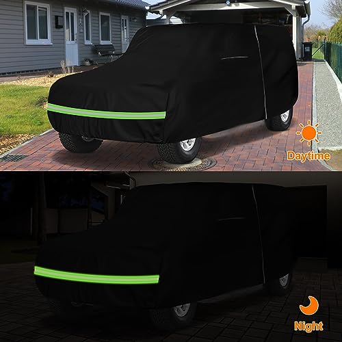 Image of Waterproof Car Covers Replace for 1965-1977 Ford Bronco, 6 Layers All Weather Custom-fit Car Cover with Zipper Door & Windproof Bands for Snow Rain Dust Hail Protection