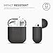 elago Premium Silicone AirPods Case Designed for Apple AirPods 1 and 2 [Front LED Visible] [Dark Grey]
