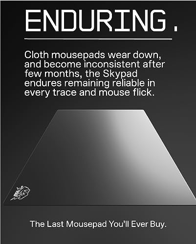 skypad glas 30 xl gaming mouse pad with cloud logo  professional large mouse mat  400 x 500 mm  black  special glass surface with improved precision and speed