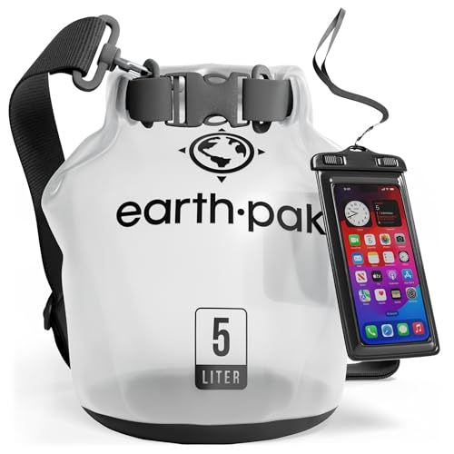Image of Earth Pak Waterproof Dry Bag - Roll Top Waterproof Backpack Sack Keeps Gear Dry for Kayak with Waterproof Phone Case
