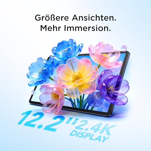 TCL TAB A1 Plus Tablet, 12,2" 2,4K 120Hz Immersive Display, 128 GB ROM, 6 GB RAM-Erweiterung, Google Gemini, AI-Toolbox, 8000-mAh-Akku, Schnellladung, Android 16