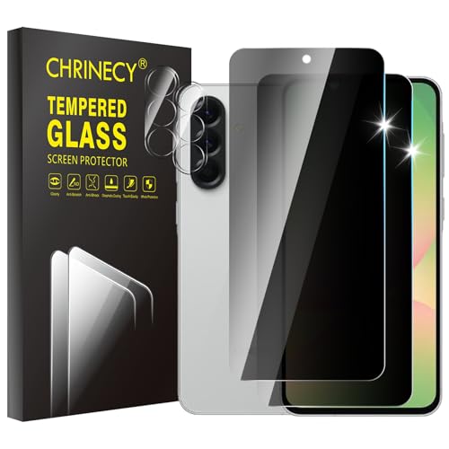 [2+2] 2 Piezas Protector Pantalla de Privacidad Compatible con Samsung Galaxy A56 5G con 2 Piezas Protector de Lente de Cámara, Anti-Spy, Anti-Arañazos
