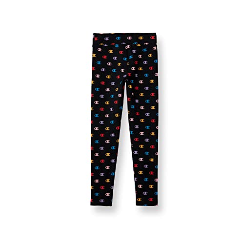 Champion Girls Leggings, Cotton-Rich Legging For Girls, All-Over C Logo Print, 21"2