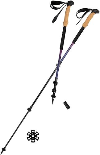 Miniatura 2 de Bastones de senderismo plegables y ligeros  Bastones de senderismo para personas mayores, agarres de corcho ajustables de fibra de carbono nórdicos